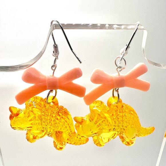 Dinosaur Earrings - Triceratops Earrings - Dino Accessories - Jurassic Park Ear - Picture 4 of 11